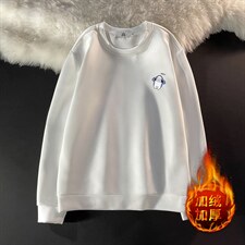 T4167-P25加绒款-P35简约帅气百搭长袖t恤男大码胖子卫衣,男装卫衣,电商A040