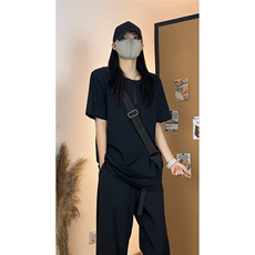 简约风亨利领短袖T恤男女宽松简约休闲舒适圆领上衣T3707-特价P24，男装T恤，电商A007