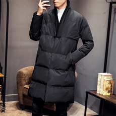 2020冬季新款男装中国风中长款外套加厚盘扣棉衣M08-P155灰墙，男装棉衣，电商B277(原6028)