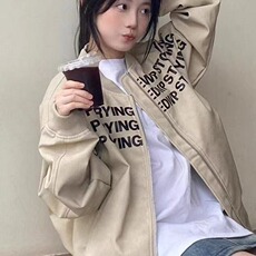 美式复古字母印花棒球服外套女秋冬高级感夹克情侣上衣WL911-P65，男装夹克，星座1008