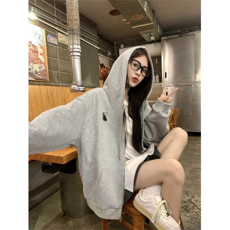 5340-P55刺绣#后包领休闲服连帽卫衣薄款/加绒,女装卫衣/绒衫,星座617A-2