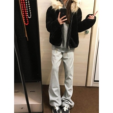 【有货】W200LL-特P100cleanfit黑色毛绒外套男冬季高级感，男装夹克，星座1007（原301D）