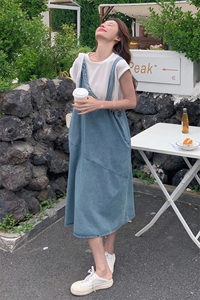 设计感牛仔背带裙裙女2025夏季新款韩系学院风减龄洋气图片
