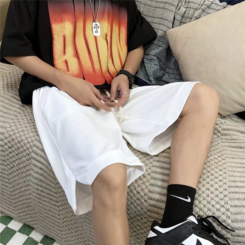 男夏季潮流时尚休闲短裤免烫华夫格开叉裤子DK9006P25,男装休闲裤,星座1116-2