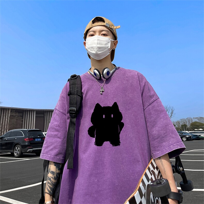量大优可供抖音视频支持得物品质配合二开美式水洗短袖t恤SX90,男装T恤,电商A486