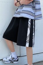 主推~港风夏季宽松休闲腰果花拼接男士运动五分短裤A125-6613-P30，男装牛仔裤，电商A125