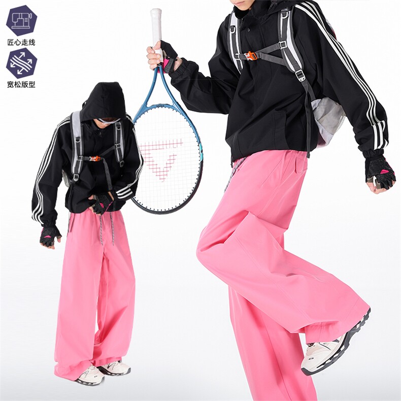 春季新款男女同款直筒弯刀休闲裤DSA157B-K2608-TP38图片