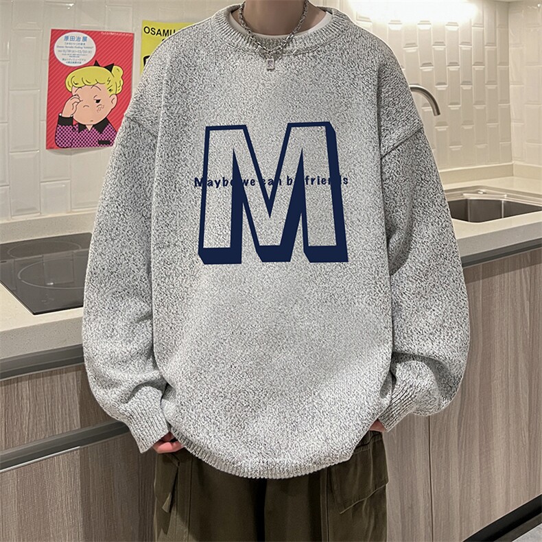 加厚加绒毛衣男大码毛线衣男针织衫男线衫M19260-P45加绒款-P65,男装针织衫/毛衣,电商A040