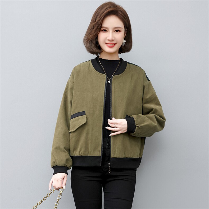 夹棉短外套女2022新款冬季加厚棒球服秋冬款妈妈夹克服图片