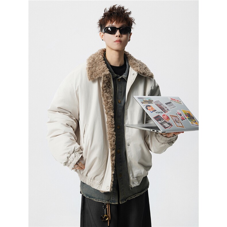 M8899P120控198巴恩风夹棉短款加绒加厚棉衣毛领棉服外套,男装棉衣,电商B205