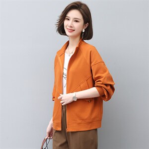 2022年秋季新款韩版立领短外套女士短款拉链开衫修身显瘦女图片