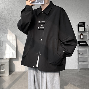现货 JK1113-特批P45 25秋设计感刺绣男翻领大码夹克（有里布）图片