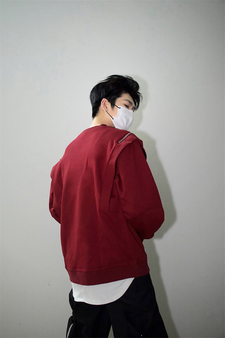 明星私服潮流小众机车卫衣T恤潮男飞袖打底衫长袖卫衣P58,男装T恤,电商B319