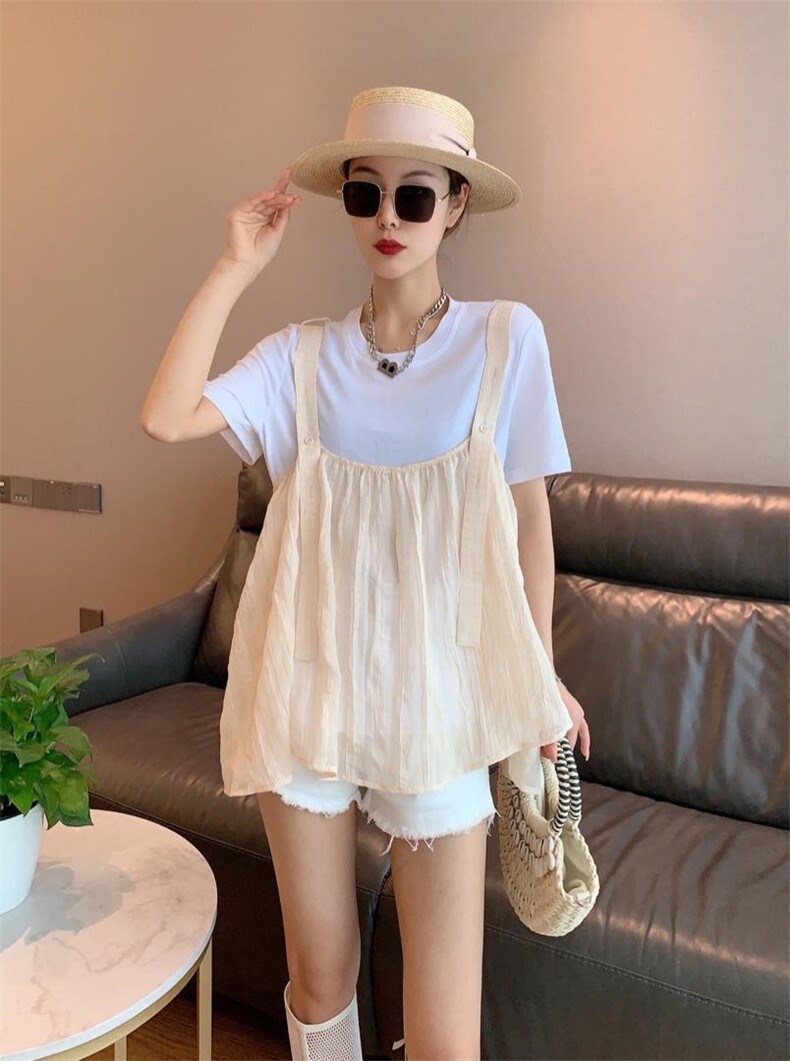 夏季新款两件套娃娃衫，女装，田间晨露