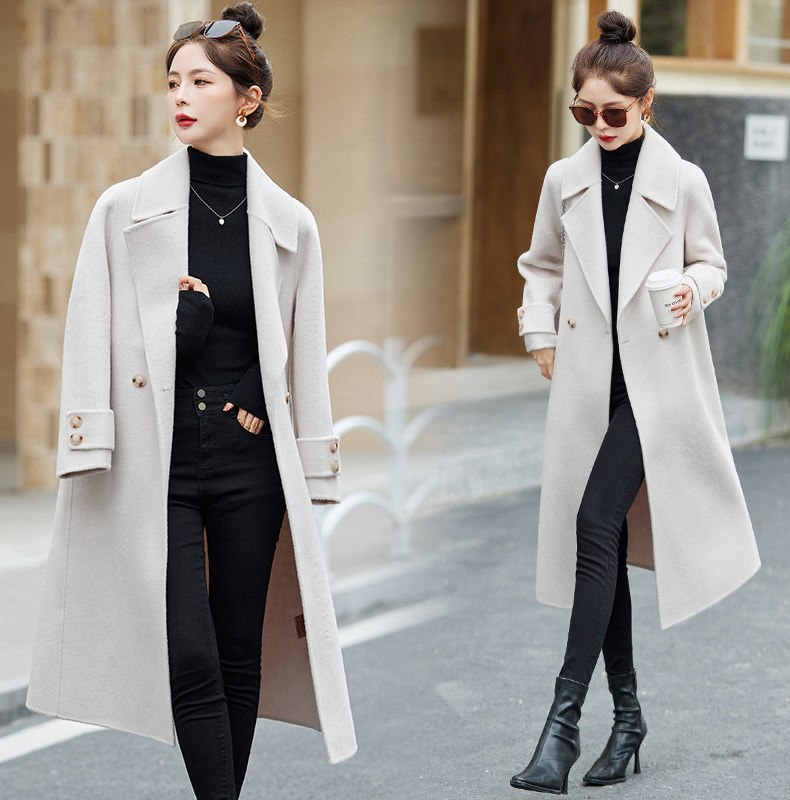2025新款时尚气质长毛加厚全羊毛双面呢大衣外套，女装双面呢大衣，媚琳依坊