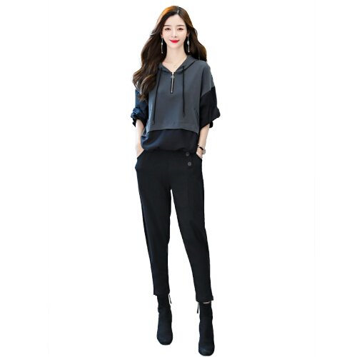拼接休闲套装女2021秋季时尚新款套装,女装套装/套裙,橙子家