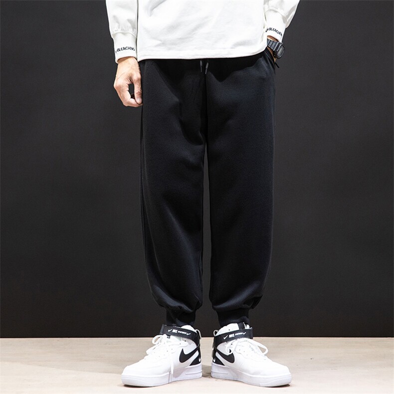 K12099-P40加绒P50束脚纯棉运动裤男士休闲裤大码宽松卫裤男,男装休闲裤,电商A040A