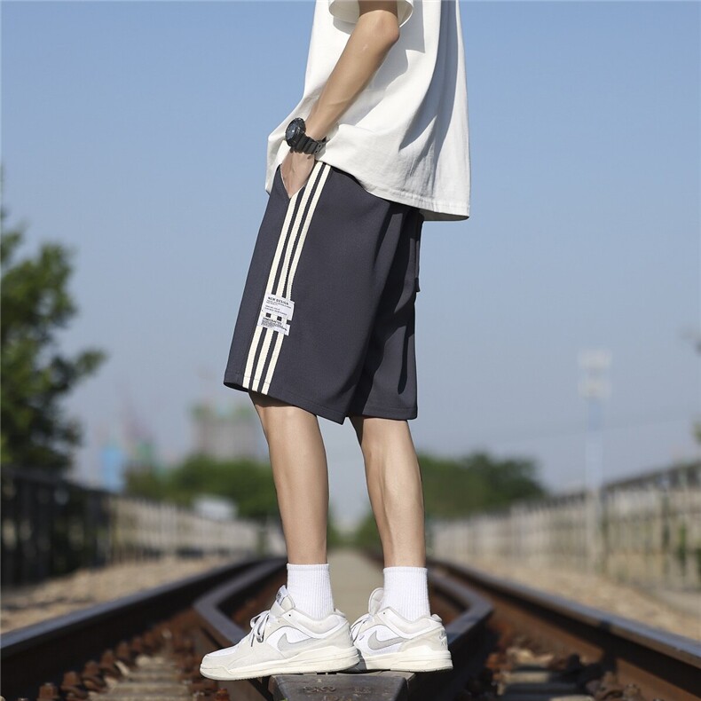 2025夏季三条杠短裤美式潮流宽松百搭无五分短裤*CK10*P28控58,男装休闲裤,星座511-1