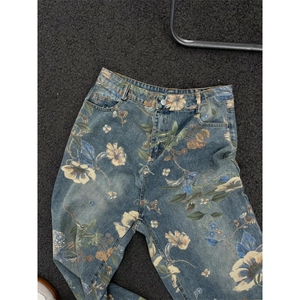 【有货】花朵牛仔裤男美式复古oversize裤子高街直筒NKT01LL-P55