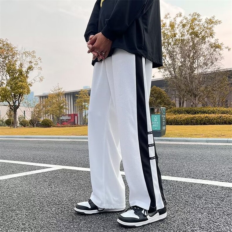 高街潮牌阔腿裤子男设计感vibe风宽松直筒运动休闲长裤K4574-P27,男装休闲裤,星座512-2