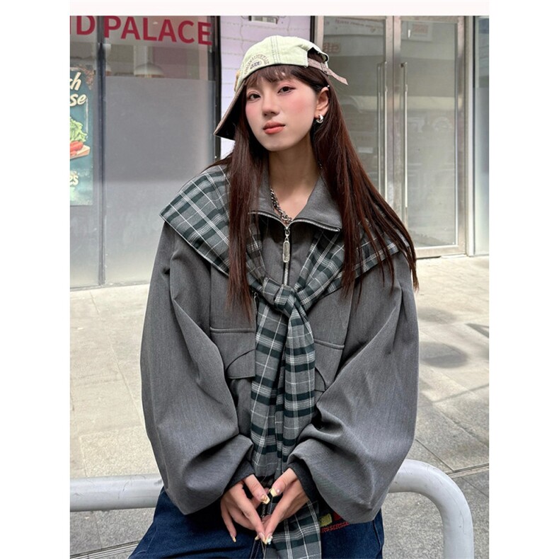 网络图现货美式潮牌设计感假两件高质量连帽夹克外套JTB03-P98,男装夹克,星座715-7