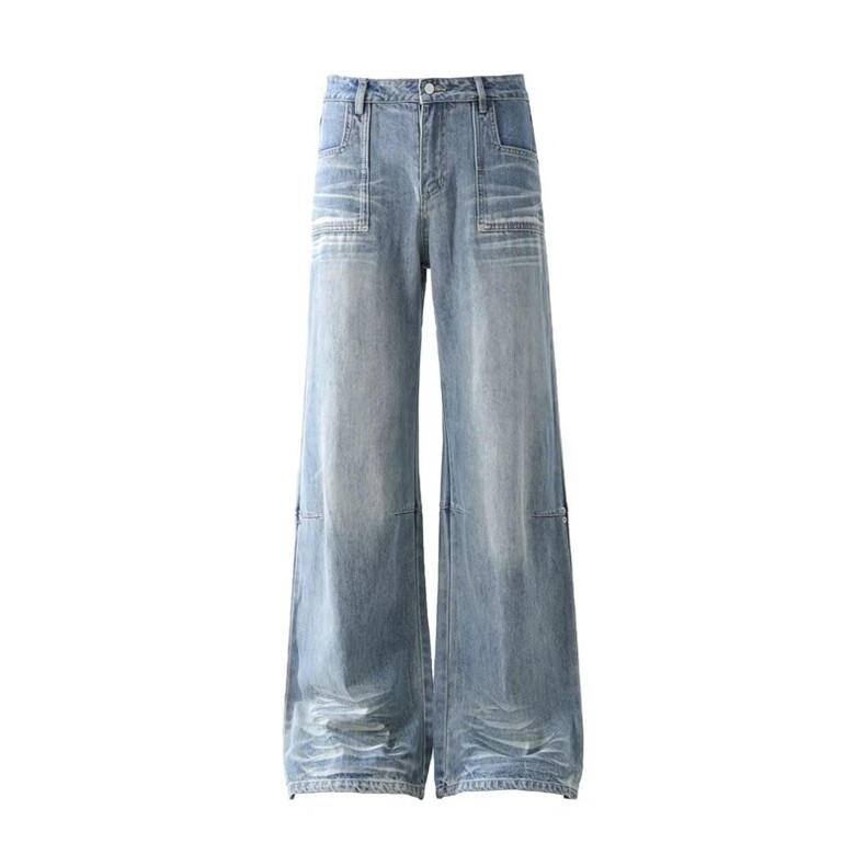 1506-1/KS41131/P59个性字母牛仔裤嘻哈ins潮高街潮流痞帅长裤男,男装牛仔裤,星座1506-1