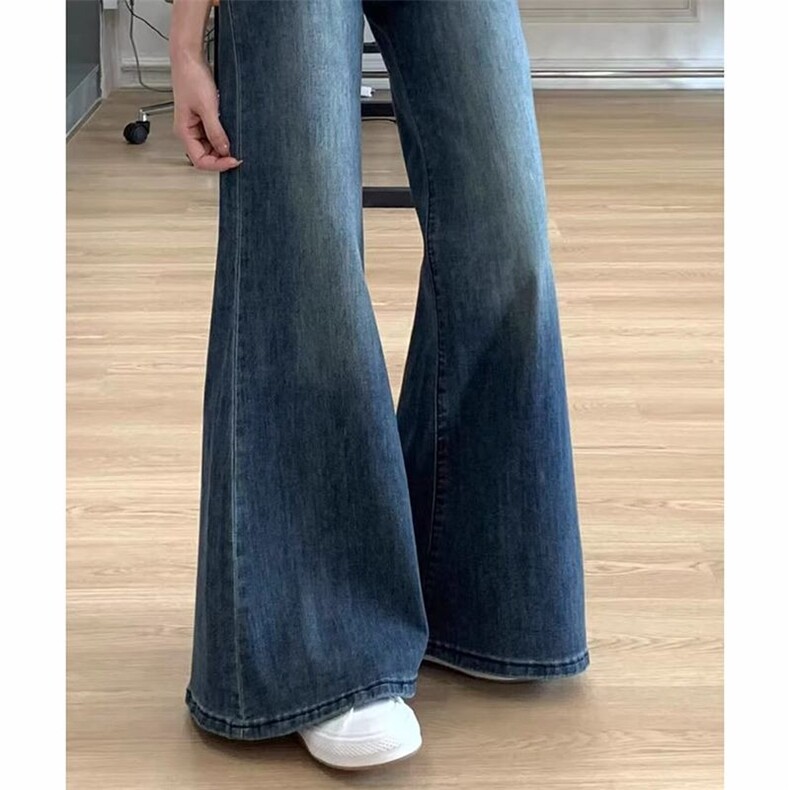 个性微喇牛仔裤女春秋季新款时尚显瘦显高时尚喇叭拖地牛仔裤潮,男装牛仔裤,星座1210-1