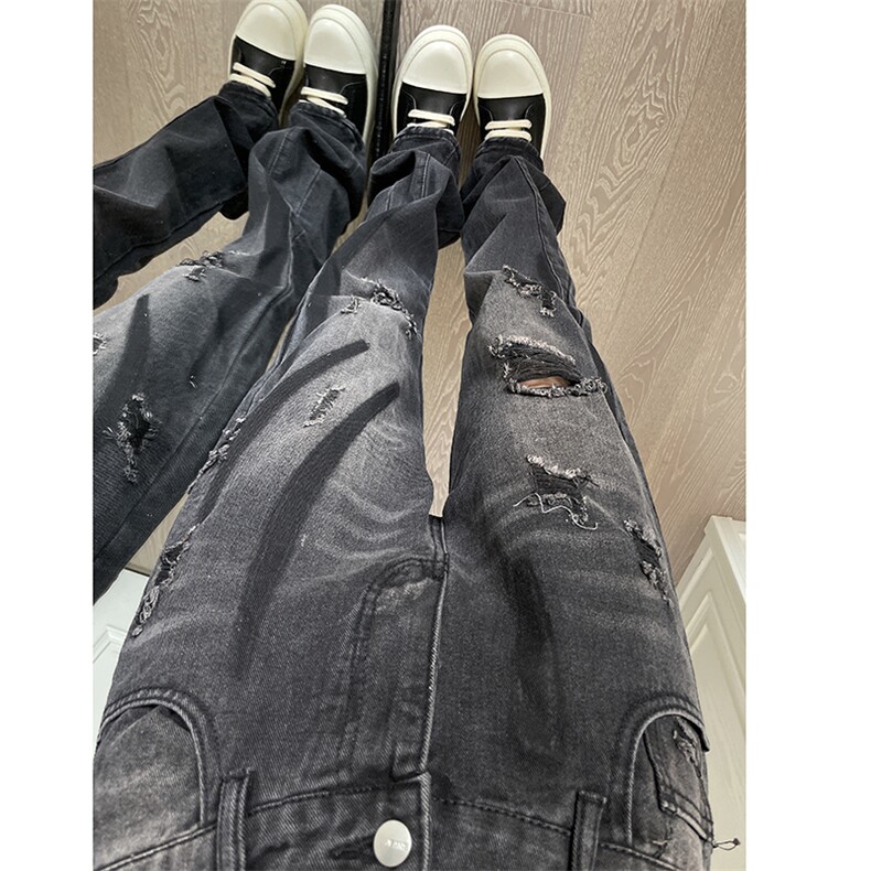 B221 美式ins高街小众个性男女破洞牛仔裤 LK23001-P65 控88图片