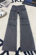 B221美式ins高街修身微喇洗褪工装休闲牛仔裤LK25609-特P50控98，男装牛仔裤，电商B221