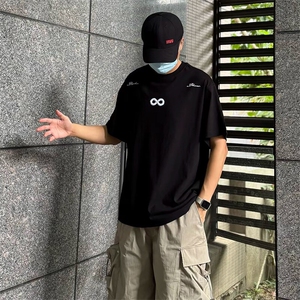 万针全刺绣解构设计260克重磅双纱纯棉高品质美式高街短袖T恤特35图片