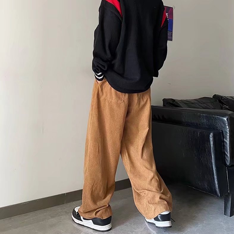 男秋冬季新款港风休闲裤阔腿灯芯绒裤子A388常规P32加绒款38,男装休闲裤,星座1116-2