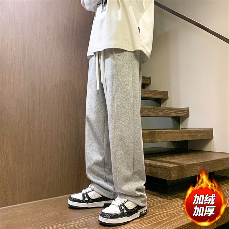 秋季木地板新款男休闲百搭YOA景加绒卫裤直筒裤K3221H-P45,男装休闲裤,星座717