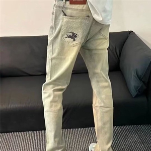网红新款修身牛仔裤男韩版水洗黄泥做旧小直筒小脚社会长青年裤子图片