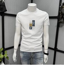 男士高端简约短袖T恤潮牌夏季透气纯棉薄款修身圆领半袖体恤上衣，男装T恤，电商B212（原钱塘6029）