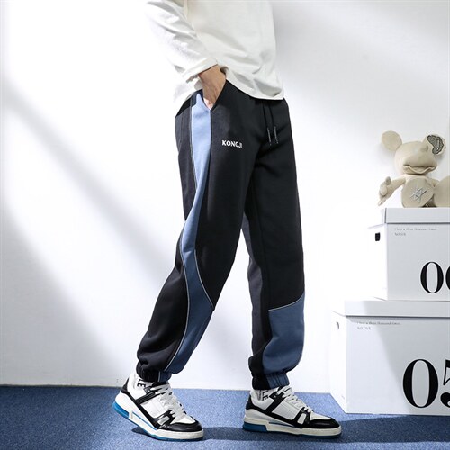 7XL-M货足运动卫裤男2023春季新款港风拼色束脚裤加肥加大码控79,男装休闲裤,钱塘717(原712)