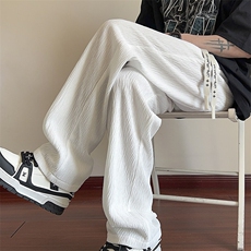 特批32无差价2025春夏设计感休闲直筒裤男舒适垂感拖地裤K1346，男装休闲裤，电商A001