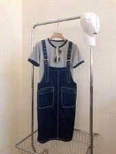 夏季薄牛仔套装背带裙,女装职业装,衣生缘