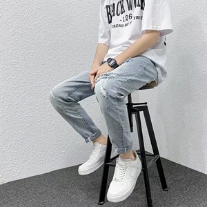 2023年新款男直筒休闲高弹小脚九分牛仔裤N115P45，男装牛仔裤，星座1116-2