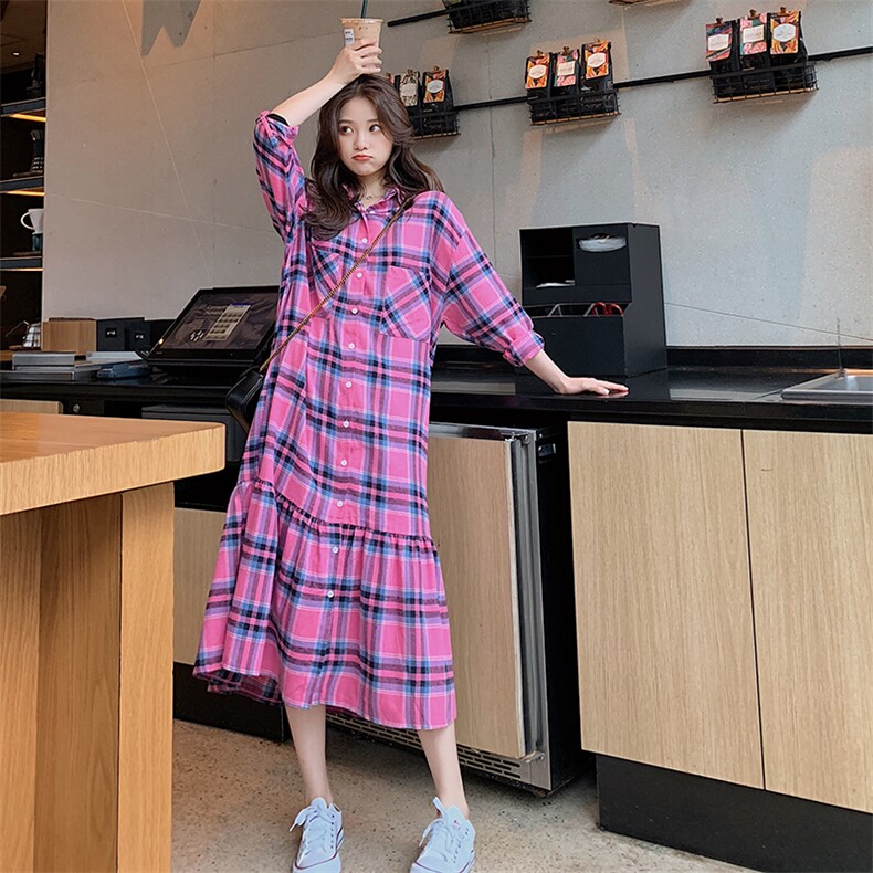 【现货跑量】2025新款格子鱼尾连衣裙2C009/2049/P95K148,女装连衣裙,2C009