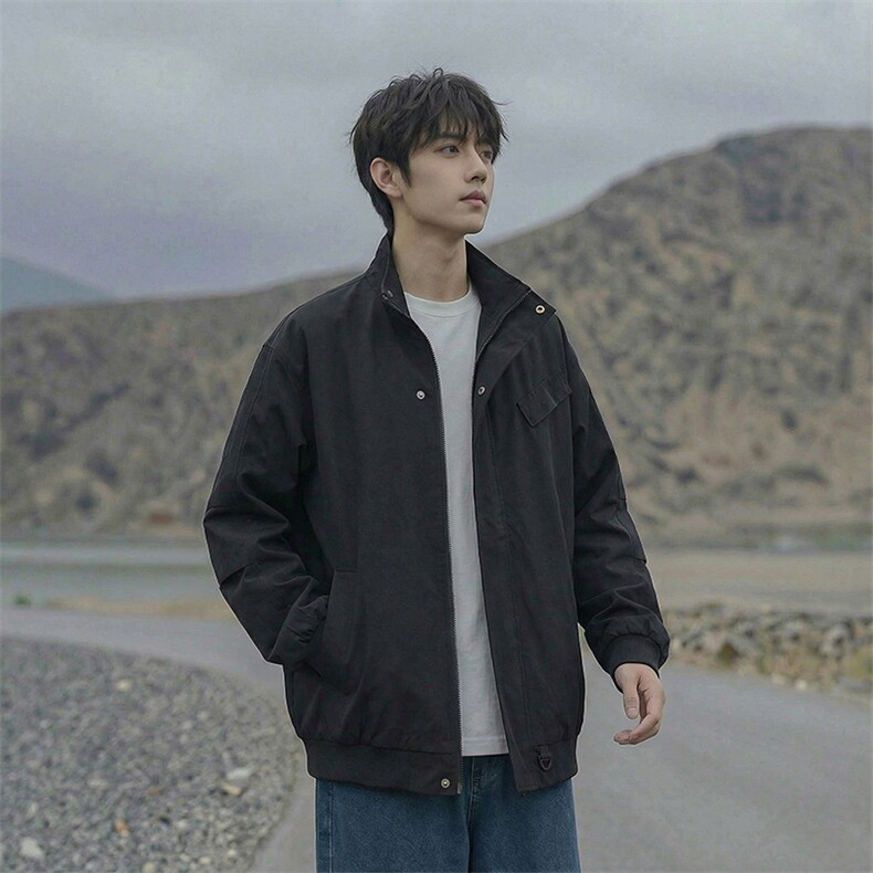 A178-JK2511-P55春季美式立领夹克百搭设计感情侣款时尚外套,男装夹克,电商A178