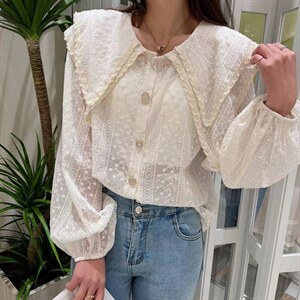 蕾丝上衣珍珠领,其它,PURE