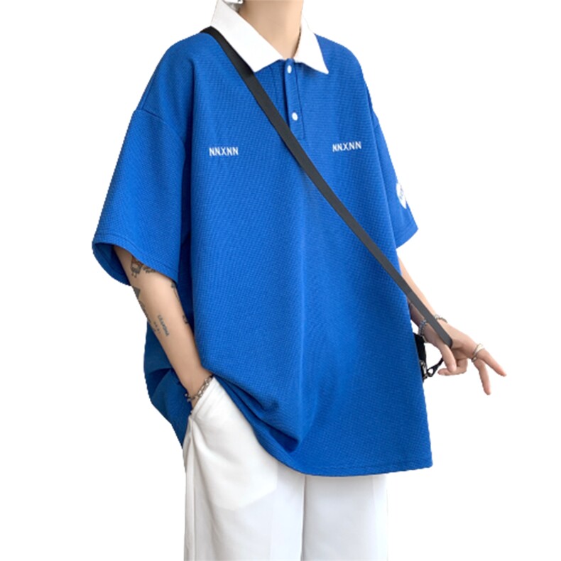 2025夏季新品男士撞色拼接polo衫潮流大码半袖上衣PL02P45,男装T恤,星座417-3