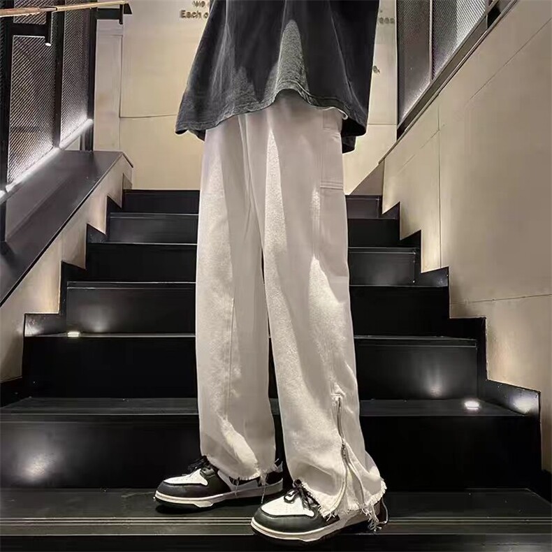 AK1940-P52美式复古拉链百搭潮流毛边休闲牛仔裤,女装休闲裤,星座617A-2