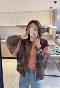 二面穿网纱防晒图片