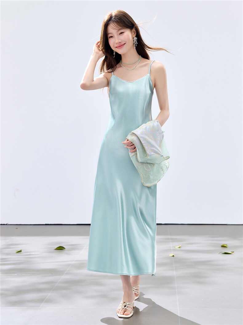 夏季新款现货！2026新中式拼接款重工刺绣马甲+珍珠吊带裙套装女,女装套装/套裙,宝儿家