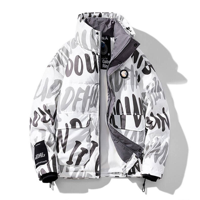 冬季羽绒服双立领情侣装白鸭绒保暖潮牌外套A068-YPDYRY03-TP220，男装羽绒服，电商A068