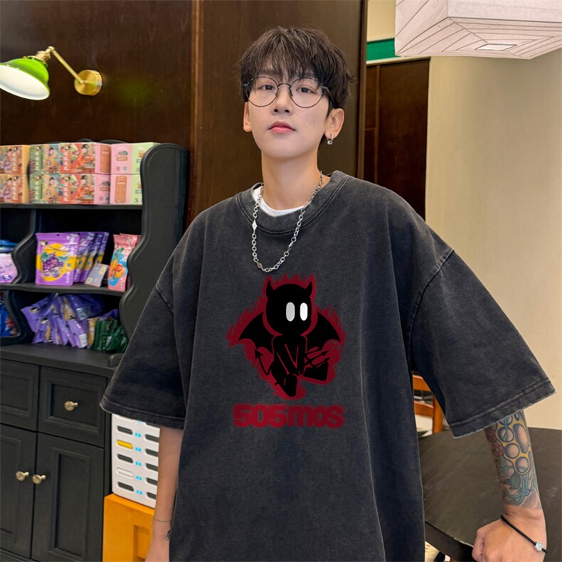 直播品质240克重磅水洗做旧短袖t恤男女SDX240-特P25控48,男装T恤,电商B367
