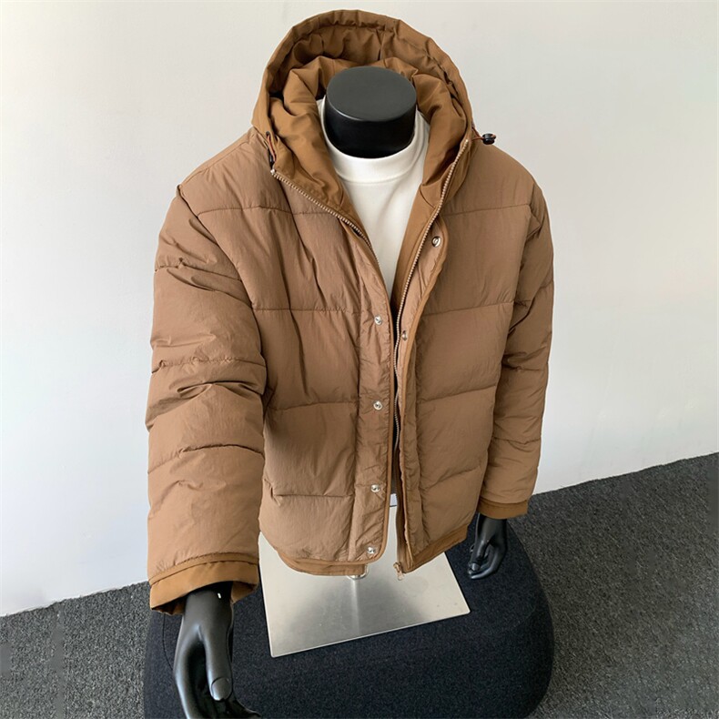 日系复古假两件连帽棉衣男冬季宽松情侣冬季棉服M0829-P103,男装棉衣,星座308B-2