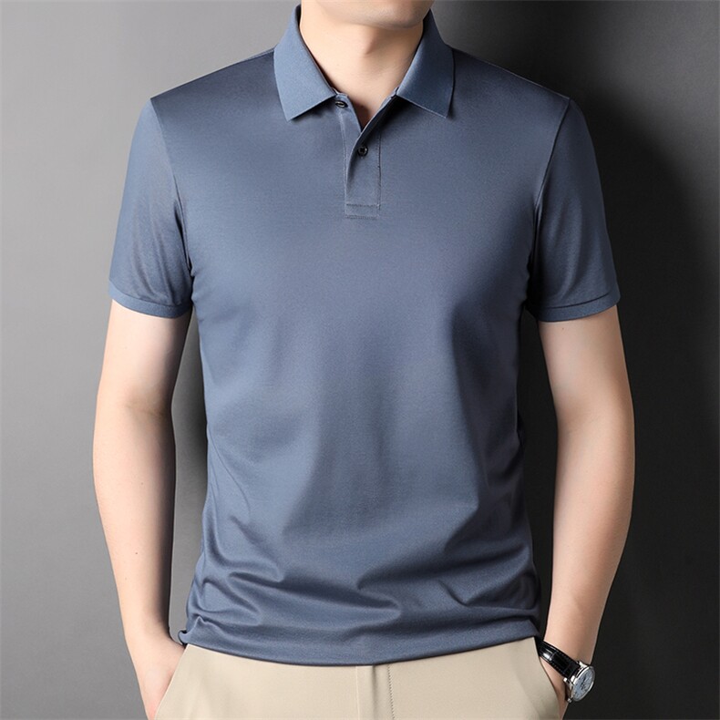 D77298钱塘2020-2夏季基础款男士纯色高端精品法令短袖T恤P50,男装T恤,钱塘207-2