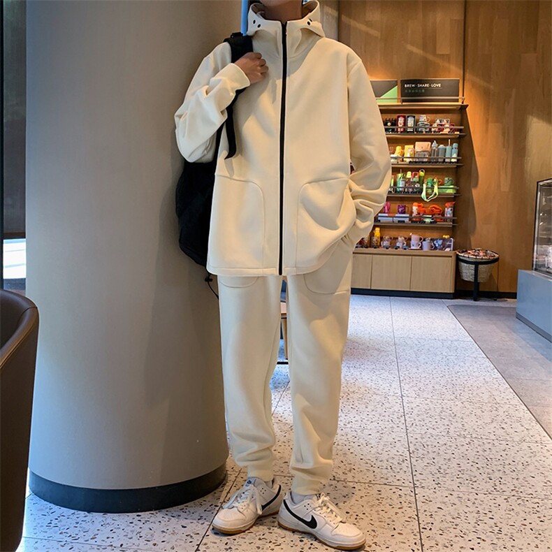 秋季华棉休闲运动开衫卫衣套装两件套A433P100控148,男装休闲套装,电商A309